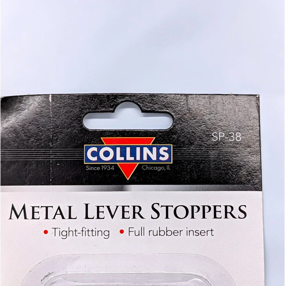 Collins Metal Lever‎ Wine Bottle Stoppers SP-38 Made in Italy Blue White 2 Pack